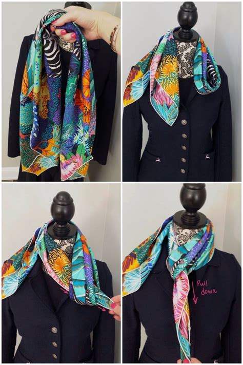 how to tie hermes 90cm scarf|hermes scarf tying instructions.